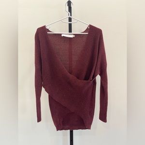 Cropped Wrap Sweater